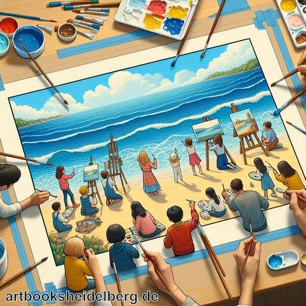 Meer malen mit Kindern » Einfaches Meer malen für Kinder  