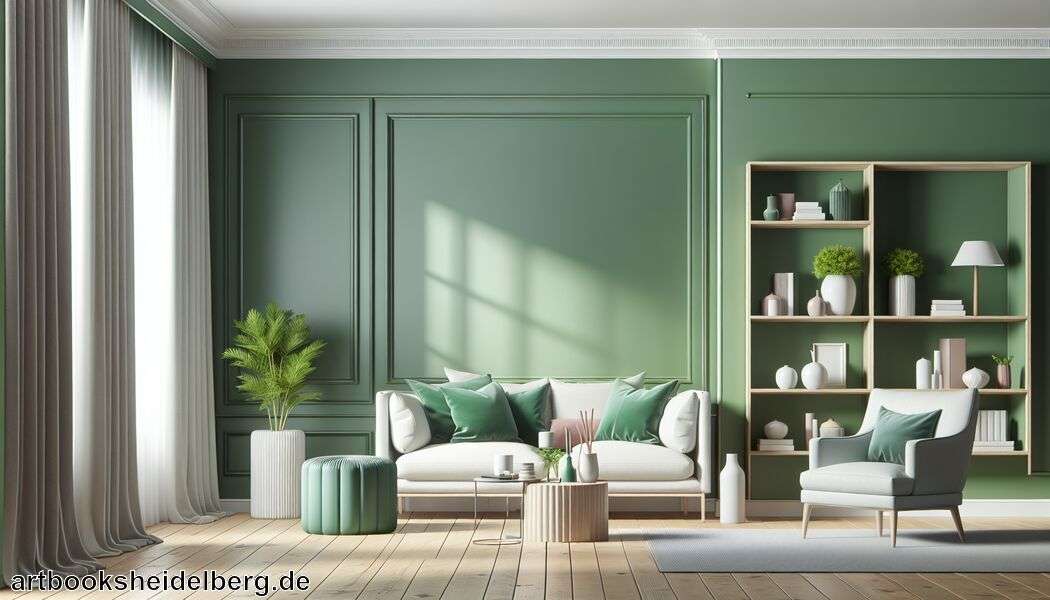 Einfluss der Lichtverhältnisse auf Grün   - Grüne Wand im Wohnzimmer » Die optimale Wandfarbe für Grün  