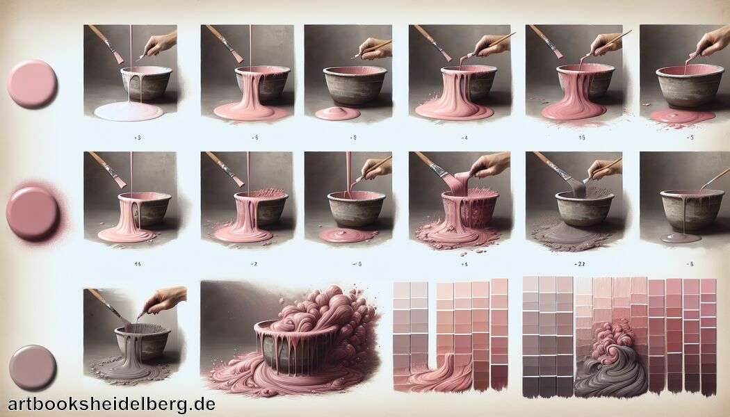 Ergebnisse visuell überprüfen und anpassen   - Altrosa mischen » Altrosa richtig mischen  