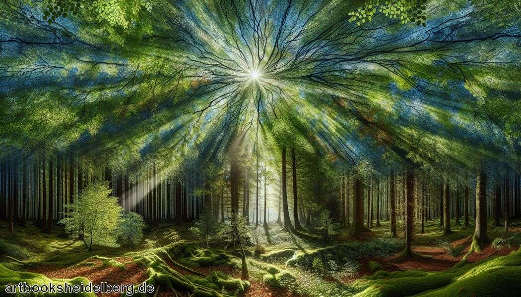 Licht und Schatten hinzufügen - Wald malen einfach » Einfache Anleitung zum Waldbild  