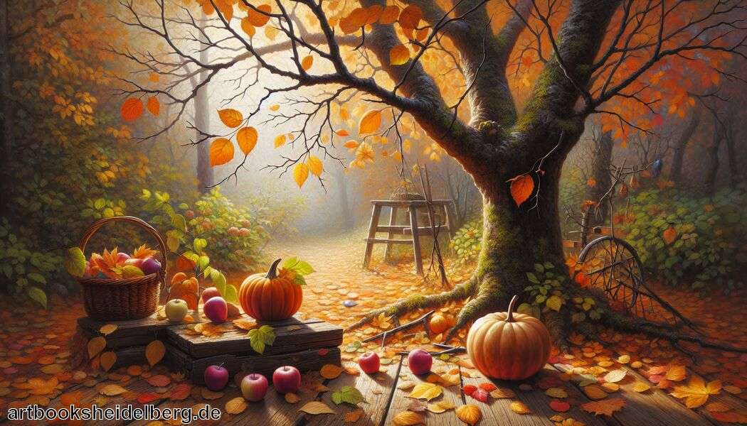 Hintergründe gestalten: Himmel, Wiesen, Sonnenuntergang   - Herbstmotive malen » Einfache Herbstmotive für Anfänger  