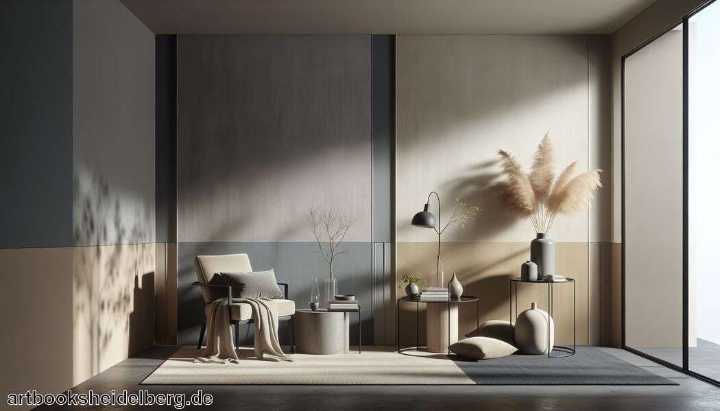 Texturen und Materialien miteinander kombinieren - Wandfarbe: Grau und Beige kombinieren » Grau und Beige harmonisch gestalten