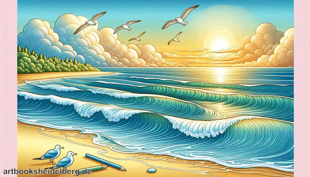 Meer malen mit Kindern » Einfaches Meer malen für Kinder