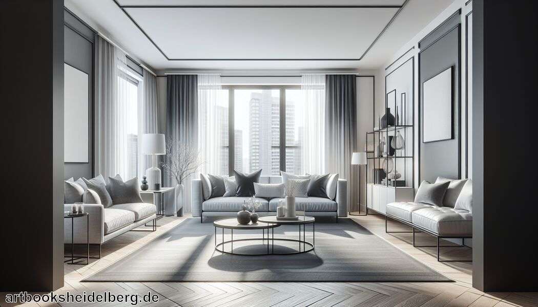 Modernes Wohnzimmer in Grau und Weiß » Stilvolles Wohnzimmer in Grau und Weiß